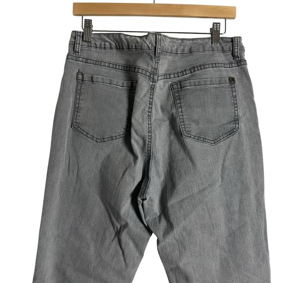 Karl Lagerfeld Gray High Rise Straight Leg Denim Jeans Size 14 - Picture 7 of 10
